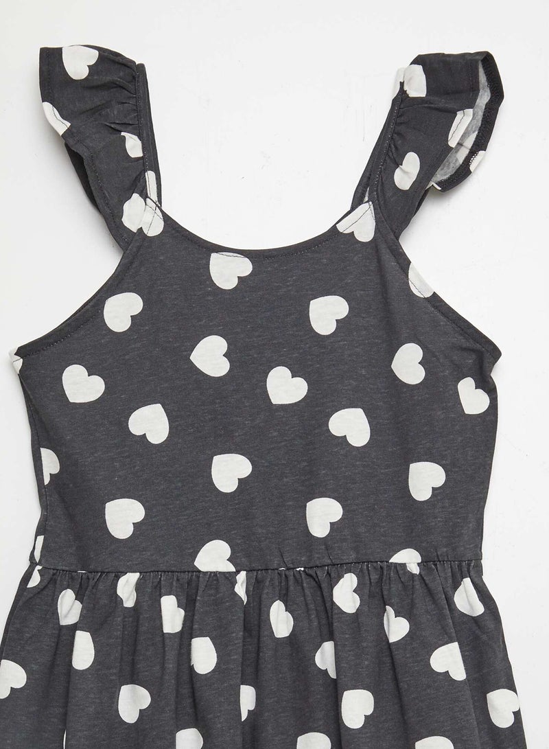 Kiabi Patterned Jersey Dress With Ruffled Straps - Image 2